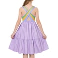thumbnail image 2 of Aideaone Girls Dresses Athletic Sleeveless Kids Summer Sundress with Criss Cross Rainbow Straps Sporty Dress for Girls 6-10 Years, 2 of 6