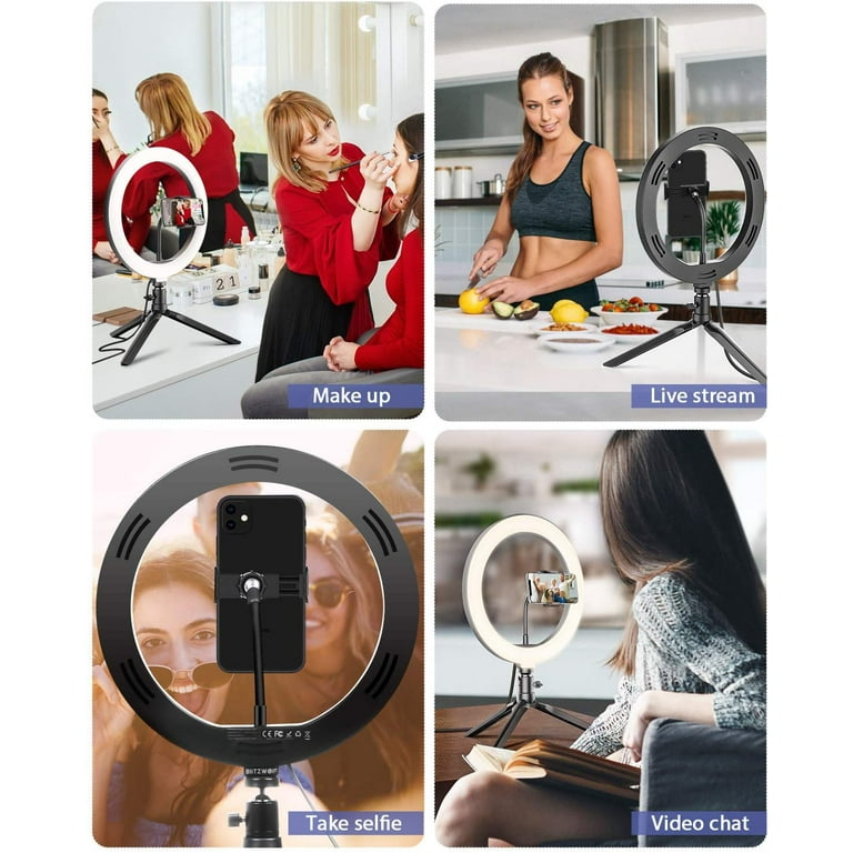 LED Ring Light - 10 Selfie Ring Light with Tripod Stand & Phone