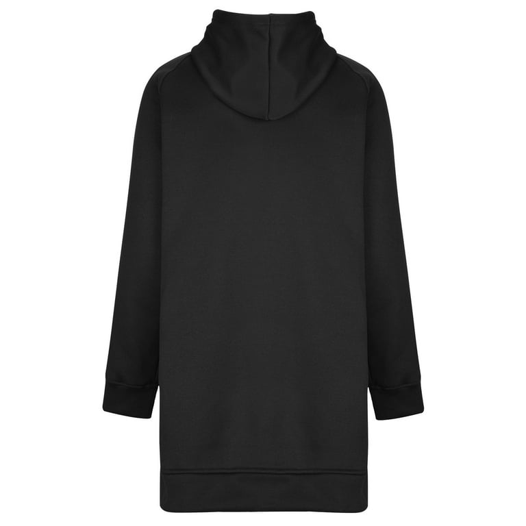 cllios Women's Casual Fleece Pullover Sweatshirt Dress Fashion Long Sleeve  Side Split Hem Hoodie Dress 