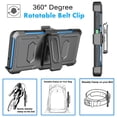 thumbnail image 6 of Ebizware Motorola Moto G Power 5G 2025 XT2515 Case with [Built-in Screen Protector] and Holster Belt Clip, Military Grade Heavy Duty Kickstand Phone Case Cover for Moto G Power 5G 2025 - Blue, 6 of 10
