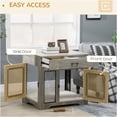 thumbnail image 4 of JERFIT Modern End Table Dog Crate Furniture with Washable Cushion, 2-Door Wooden Kennel for Small Medium Dogs, Side Table with Storage Drawer, Grey, 4 of 8