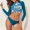 Blue, variant on Jacenvly 2024 One Piece Swimsuits for Women Long Sleeve New Style Diving Suit Contrast Color Crewneck Surfing Swimwear Soft Women'S New Fashion Split Swimsuit Casual Bikini Swimsuit Blue