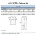 thumbnail image 7 of ANLIQI Men's 100% Cotton Pajamas Set Button Down Sleepwear Short Sleeve and Long Pants Pjs (Heather Navy,L), 7 of 7
