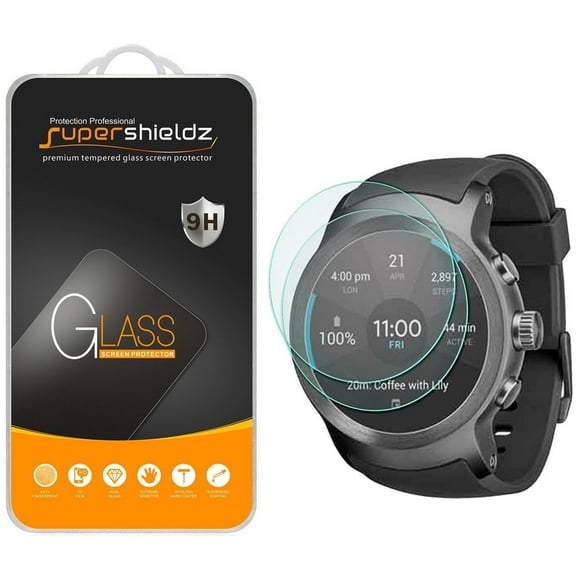 [2-Pack] Supershieldz for LG Watch Sport Tempered Glass Screen Protector, Anti-Scratch, Anti-Fingerprint, Bubble Free