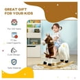 thumbnail image 5 of Qaba Rocking Horse with Sound, Ride on Horse with Saddle, Toddler Rocker, Gift for 3-8 Year Old, Brown, 5 of 9