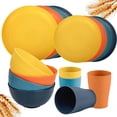thumbnail image 6 of 16PCS Wheat Straw Dinnerware Sets,,Kitchen Plates and Bowls Set Unbreakable Modern Plate/Dessert Plate/Cereal Bowl/Cup,Service for 4,Multicolor, 6 of 9