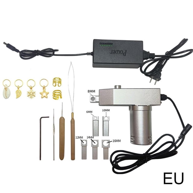 Electric Handheld Dreadlock Maker, Upgraded Automatic Dreadlock Machine Kit, 6/8/10/12mm Braided Holes, Dreadlock Twisting Apparatus for Extended Human Hair Synthetic Hair L9Q9