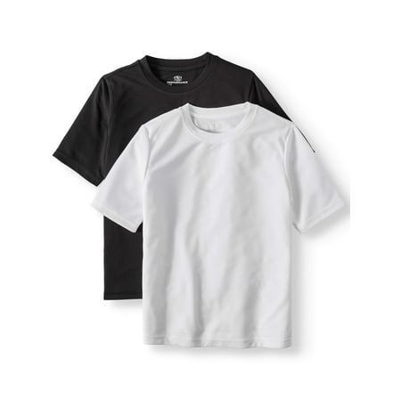Athletic Works Short Sleeve Solid Performance Tee, 2-Pack Set Value Bundle (Little Boys & Big (Best Athletic Clothing Brands)
