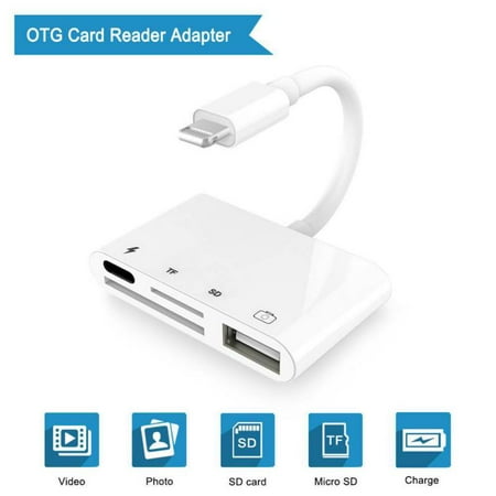 4 in 1 for Lightning to Camera Connection Kits SD/TF/USB OTG Card Reader Adapter Cable For iPhone 7/8/X iPod (Iphone Best Ebook Reader)