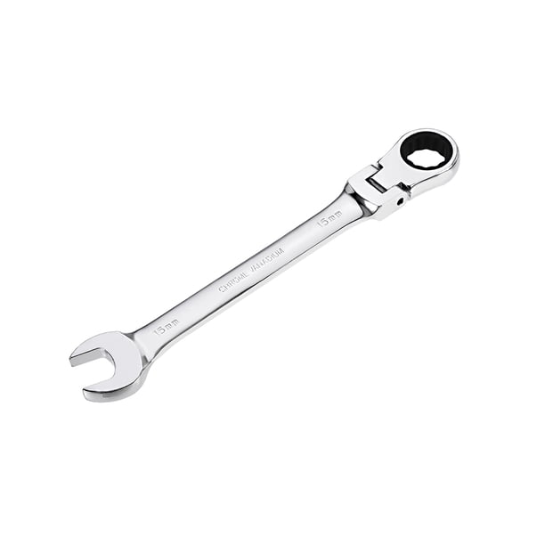 Llave de combinación de cabeza flexible Uxcell de 15 mm con 72 dientes y extremo de caja, acero CR-V