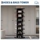 thumbnail image 3 of QinaQin Zapatera giratoria de 7 niveles, organizador de madera con rotación de 360 grados para 28 a 32 pares, diseño vertical ahorrador de espacio para recámara o entrada, 3 of 8