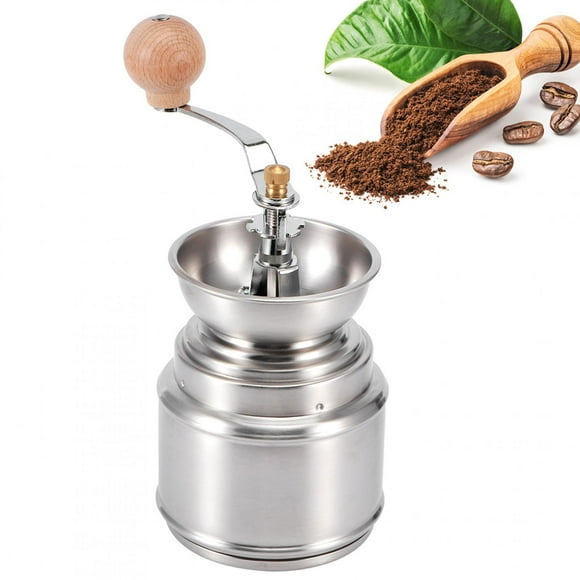 Coffee Grinder, Adjustable Silver Stainless Steel Pepper Grinder, for Kitchen Nutmeg Salt Vanilla