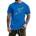 thumbnail image 1 of BOBOGOJP T-Shirt pour Homme Coupe Régulière T-Shirt à Manches Courtes (Bleu,TTG), 1 of 5