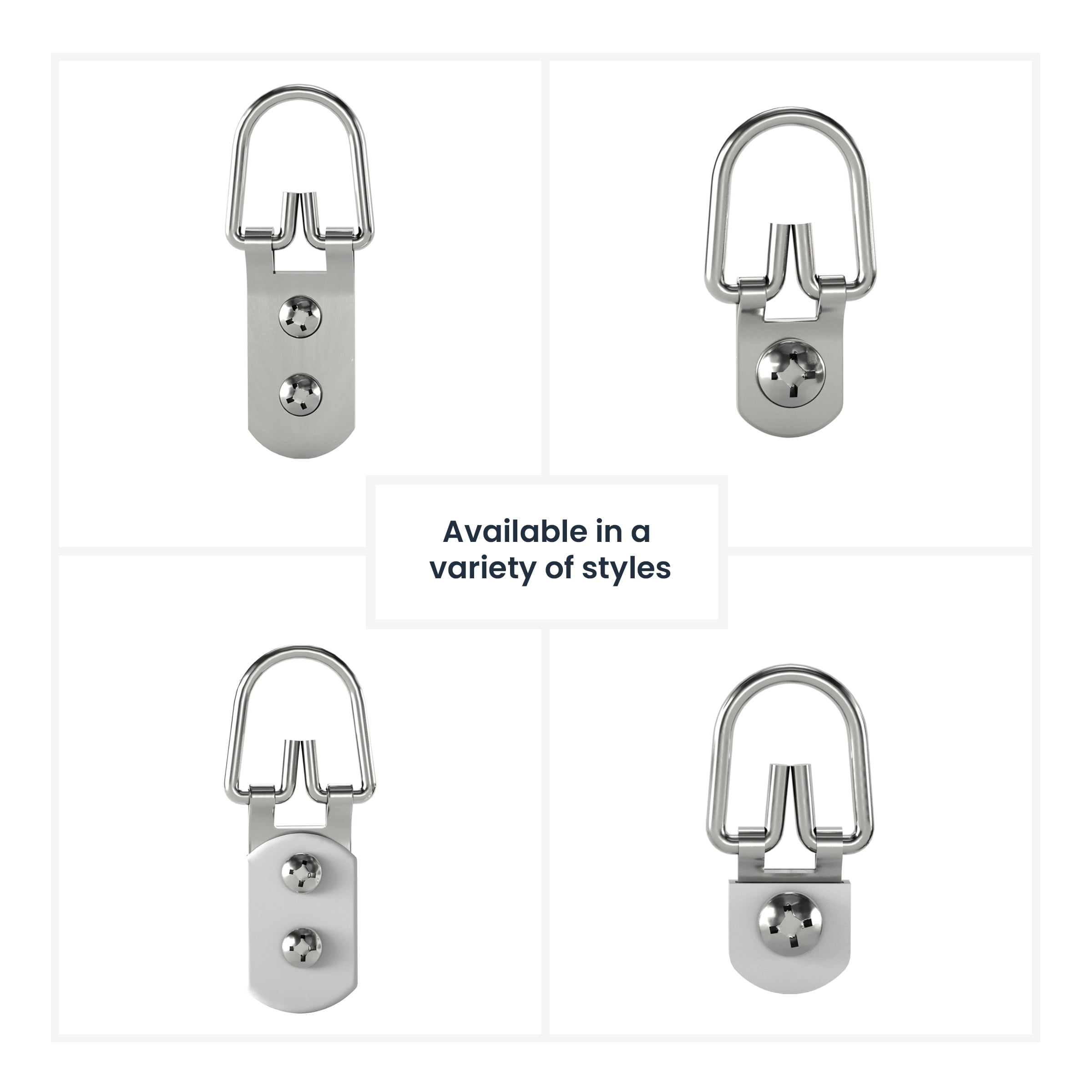 (6 pack) Ook D-Ring Picture Hanger, Frame Hanger, Small, Steel, Zinc Finish, Silver, 14 pack