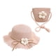 thumbnail image 1 of Sombrero de paja con flores y conjunto de bolsa de paja para mujer, de tela transpirable, con circunferencia de 56 a 58 cm, para verano y playa, 1 of 5