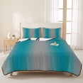 thumbnail image 3 of Twin XL Quilt Set 68''x98'', Turquoise Ombre Lightweight Summer Bedspread Coverlet Set with 2 Pillow Shams, Grey Modern Art Farmhouse Breathable All Season Quilt Bedding for Dorm/Guest Room, 3 of 9