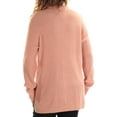 thumbnail image 4 of KENSIE Womens Pink Cut Out Ribbed Long Sleeve Tunic Sweater L, 4 of 4