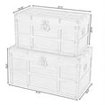 thumbnail image 6 of Wooden Rectangular Lined Rustic Storage Trunk with Latc, 6 of 6
