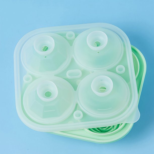 Organizadores Bandejas de hielo rosa, molde de hielo de diamante, fabricante de bolas de hielo de silicona de 4 cavidades, máquina de hielo de liberación fácil para cócteles, whisky y jugo casero AMMAO MXZZ23419A1108