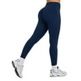 thumbnail image 4 of Mnuaqn Butt Lifting Lycra No Front Seam Workout Leggings for Women Tummy Control High Waist Seamless Gym Running Leggings Navy for Size M, 4 of 4