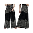 thumbnail image 6 of Female Trousers, Solid Color/ Printed Patterns High Waist Tie-Up Long Loose Pants for Spring Fall, 6 of 7