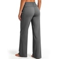 thumbnail image 4 of Stretch Womens Wide Leg Sweatpants Petite High Waist Soft Athletic Pants Lightweight Workout Lounge Pants for Yoga Gym Running Pull On Pants Dark Gray S, 4 of 5