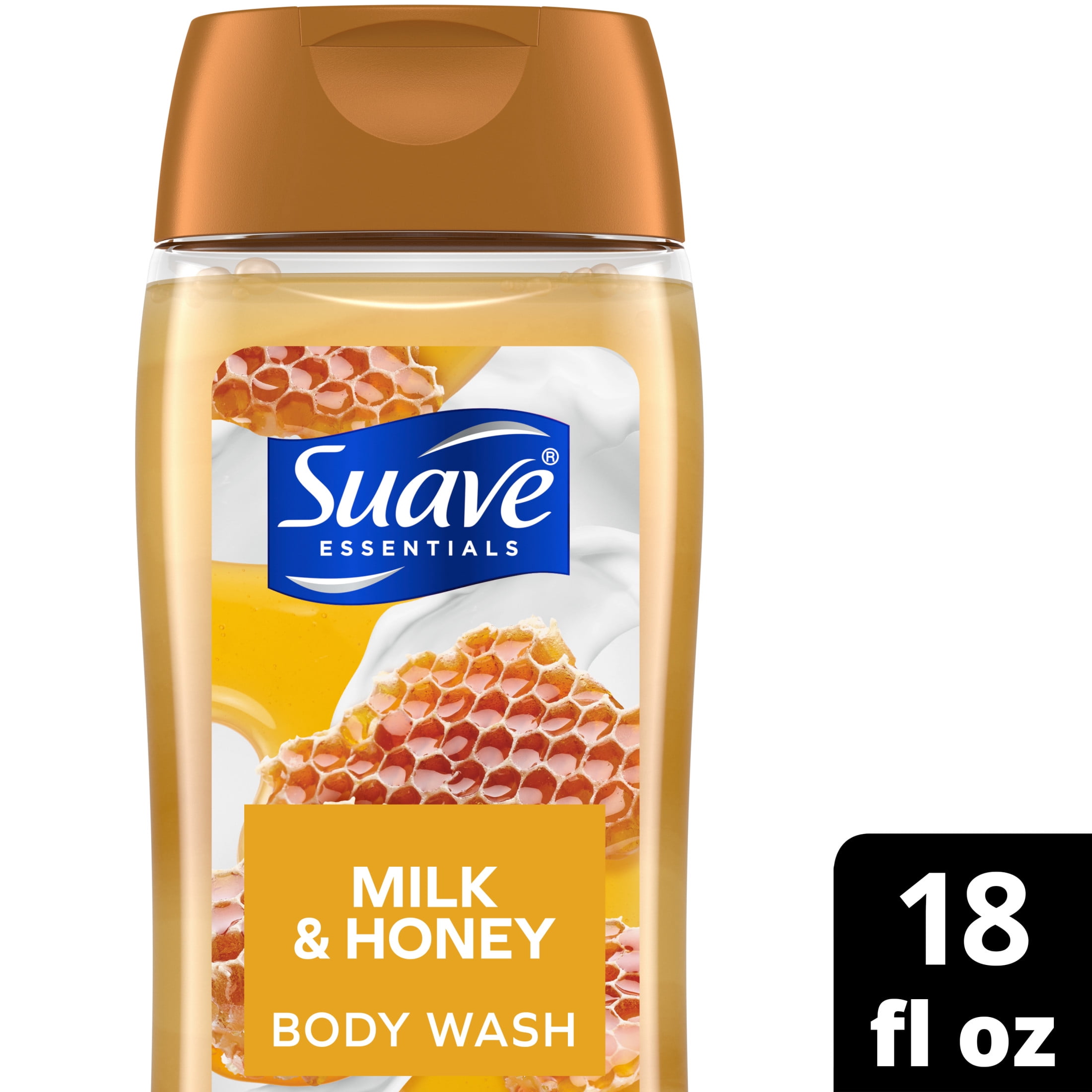 (6 pack) Suave Essentials Gentle Body Wash, Milk & Honey, 18 oz