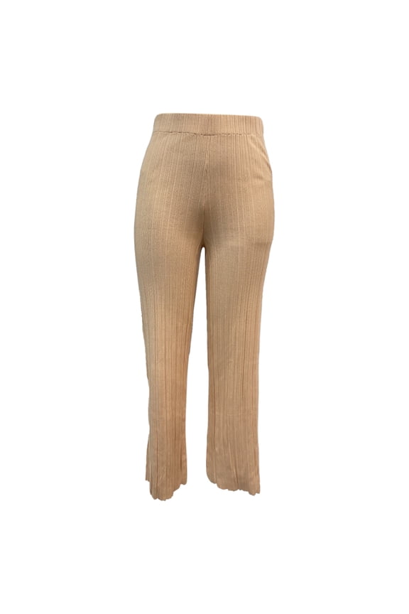 Pre-Owned Maje Maje Wide Leg Pants in Peach Cotton