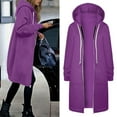 thumbnail image 2 of LINGLANG Fleece Jacket for Women Warm Hooded Zip Up Coat Soft Lightweight Comfortable Casual Winter Fall Outerwear Fashion Tops, 2 of 7