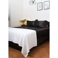 thumbnail image 3 of Luxury Satin 100 Percent Polyester Solid Sheet Set, Full, Black, 3 of 4