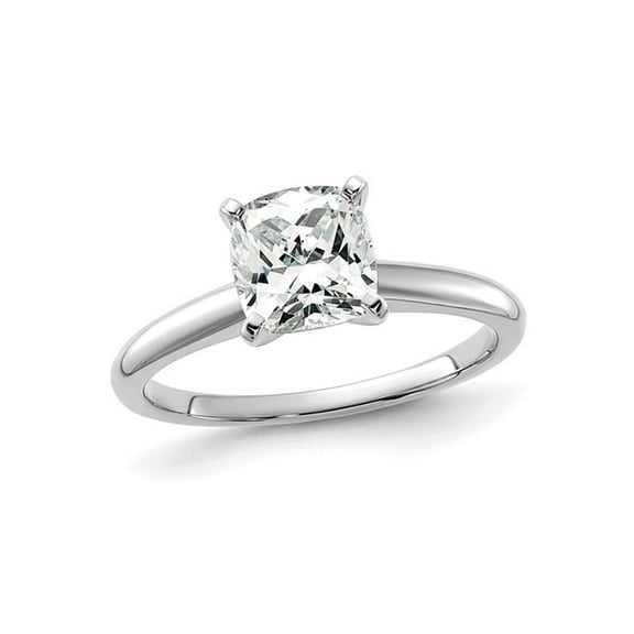 1.75 Carat (Ctw VS2, D-E-F) Certified Cushion-Cut Lab Grown Diamond Solitaire Engagement Ring in 14K White Gold for Women
