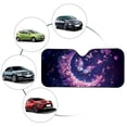 thumbnail image 4 of Xoenoiee Butterfly Moon Cherry Blossom Pattern Car Windshield Sunshade Foldable Car Sun Shade for Front Window Auto Sun Visor Heat Protection Blocks UV Rays and Keeps Vehicle Cool, 57.1 x 27.4 Inch, 4 of 7