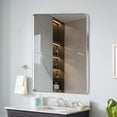 thumbnail image 4 of Knubmt Silver Rectangular Makeup Mirror Wall Mirror Aluminium Frame Vanity Mirror for Bathroom, Living Room, 22x30 Inch, 4 of 5
