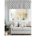 thumbnail image 5 of Valance Curtains for Kitchen Windows Rustic Morocco Lattice PatternRod Pocket Valance Modern Gray Short Window Curtain Topper for Bedroom Living Room Bathroom 42x12in, 5 of 9