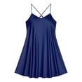 thumbnail image 4 of Glisme Nightgowns For Women Silk Satin Night Gown For Plus Size Short Sleepwear Home Loungewear Comfortable Night Dress Comfy Soft Pajama Sleep Dress Navy Pjs, 4 of 4