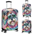 thumbnail image 2 of Hippie Schnauzer Portrait Watercolor Tie-Dye Vintage Styles Travel Luggage Cover Miniature Schnauzer Dog Lover Suitcase Dust Protective Decor - 00014, 2 of 5