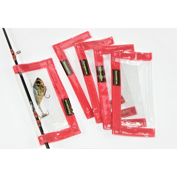 The Lure Jacket "Angler" 5-Pack - 5 Color Options 8"L x 8"W; Fishing Lure Wrap, Lure Cover