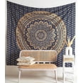 thumbnail image 2 of ColorDecor Hippie Mandala Hangings Tapestry Gold and Black - Indian Cotton Beach, Bohemian Decor Tapestrys - Bedroom Aesthetic Tapestries, 2 of 3
