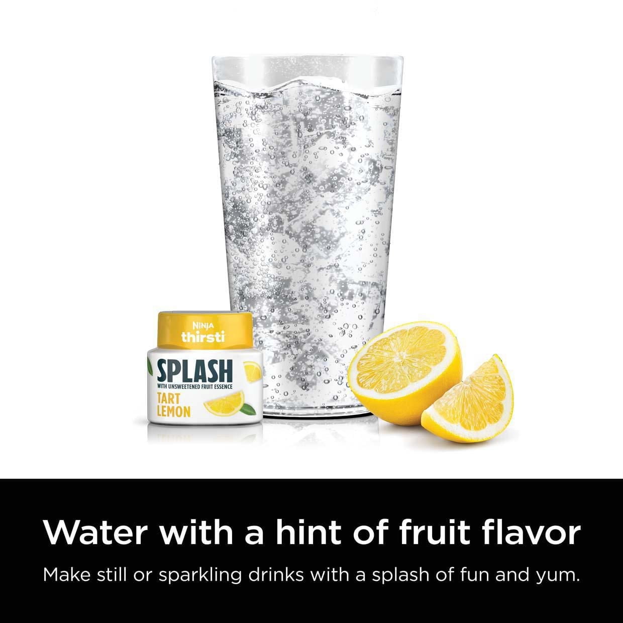Ninja Thirsti SPLASH Tart Lemon Flavoured Water Drops (Unsweetened), WCFLMN6C, Flavoured Water Drops