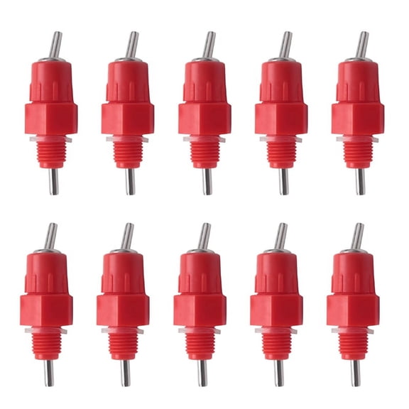 10pcs Water Nipples Stainless Steel Drinker Poultry Chicken Duck Screw