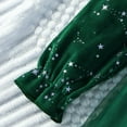 thumbnail image 5 of bbymog Girls Dress Fluffy Long Sleeves Sequin Princess Dresses Cotton Birthday Graduation Dress for Girls with Belt Green C 7-8 Years, 5 of 6
