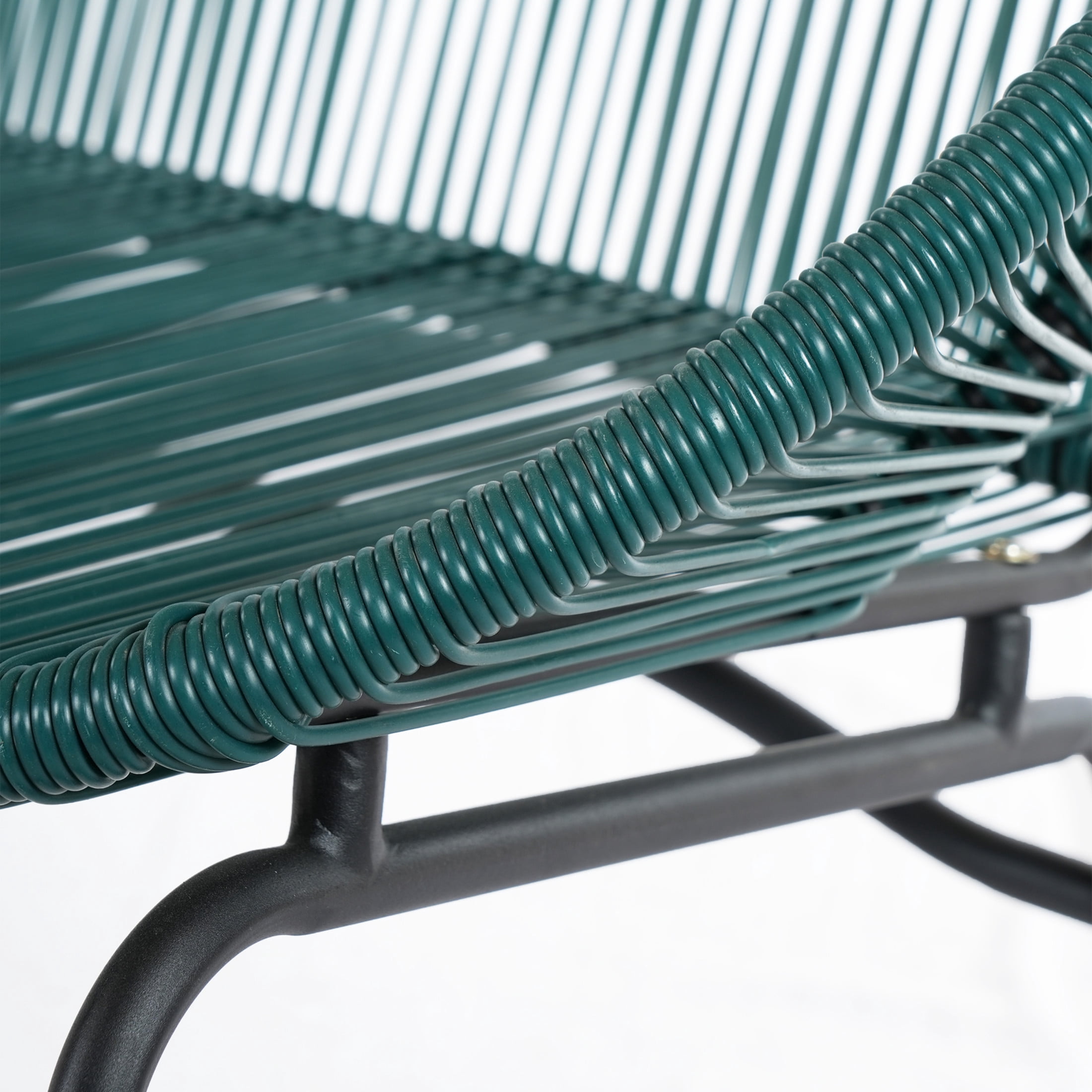 Christopher Knight Home Outdoor Patio Basket Loveseat, Hammock Weave Design, Metal Frame, Teal