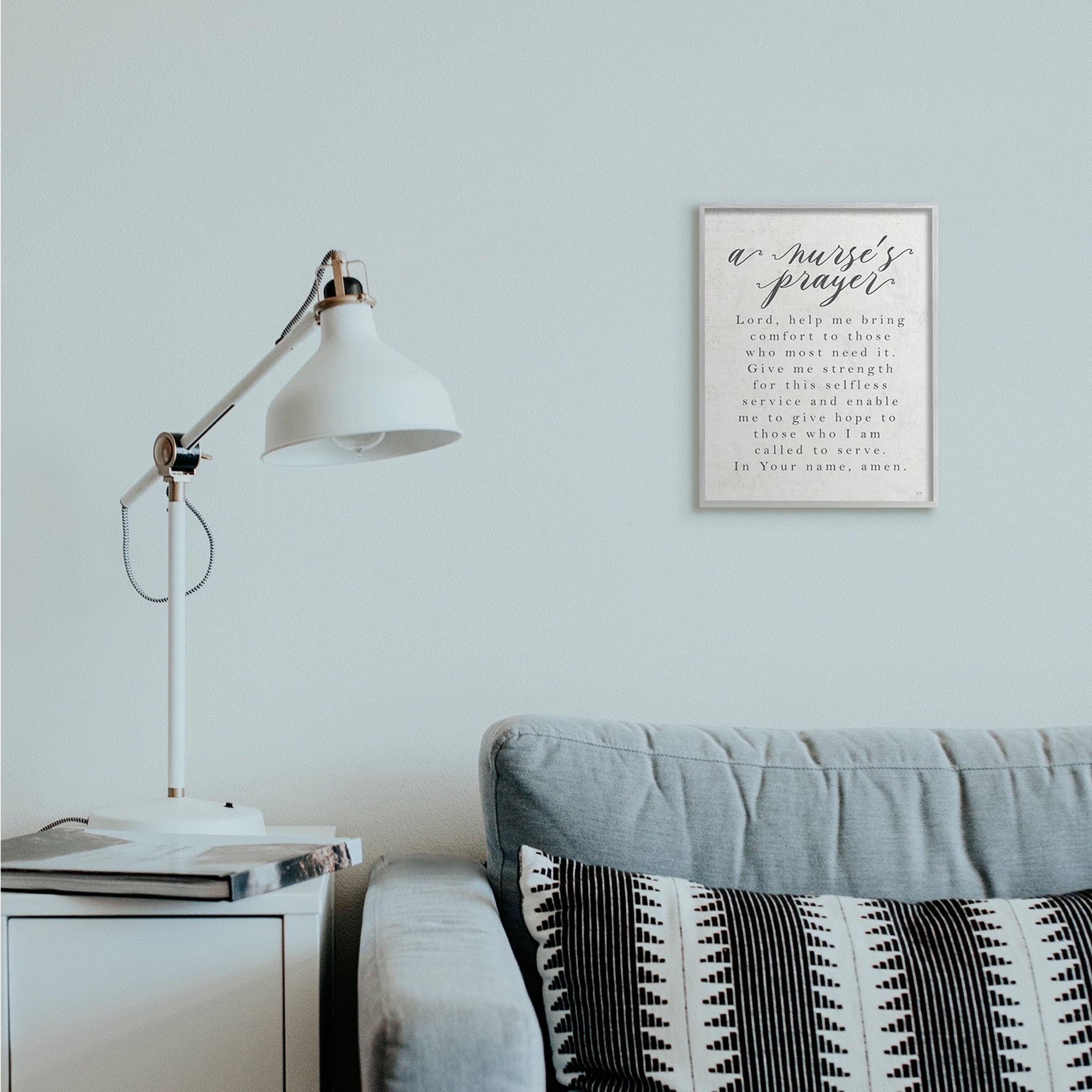 Stupell Industries A Nurse's Prayer Inspirational Office Faith Gray Framed by LUX + Me Designs
