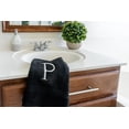 thumbnail image 5 of Decorvo Black Monogrammed Hand Towel for Bathroom - Initial Hotel Quality Decorative Luxury Towel - GOTS Organic Certified - Set of 2 White Letter P, 5 of 8