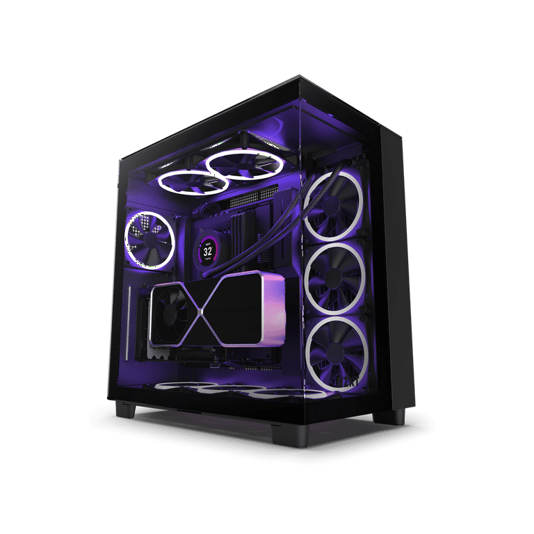 NZXT H9 Elite Mid-Tower ATX PC Case - All Black, Premium Dual