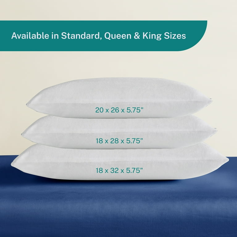 Sleep Innovations Classic Memory Foam Pillow, King Size, Head and Neck  Alignment, Side, Stomach, and Back Sleepers, Medium Support