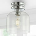 thumbnail image 5 of JONATHAN Y Domenic 7.75" Metal/Seeded Glass LED Flush Mount, Chrome, JYL7442B, 5 of 8