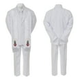thumbnail image 3 of Baby Boy Christening Formal White Single Breasted Suit Silver Gold Guadalupe on Stole Sm-20, 3 of 4