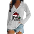 thumbnail image 2 of DPTALR T-shirt Décontracté à Col en V de Noël Imprimé à Manches Longues pour Femmes, 2 of 4