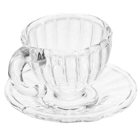 RENACLIPY Mini House Tea Cup Set Transparent Glass 1 Set